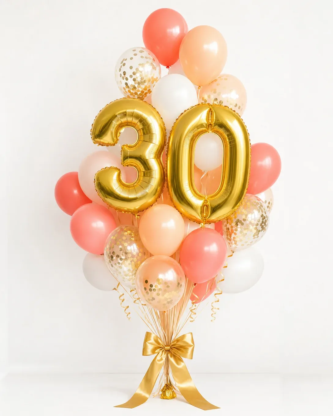 上品なホワイト×ゴールドの誕生日アレンジ